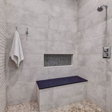Massive Shower with Textured Wall