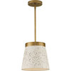 Terrazzo 1-Light Global Hanging Pendant Light, Distressed Brass Sand Terrazzo