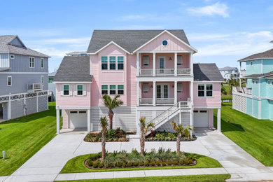 Inspiration for a coastal exterior home remodel in Houston