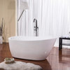 Fine Fixtures Zen Freestanding Bathtub With Drain, White, 59"