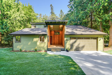 Example of a minimalist exterior home design in Seattle