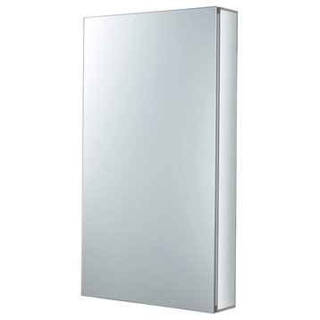 Bathroom Medicine Cabinet, Aluminum, Recessed/Surface Mount, 15"x30"