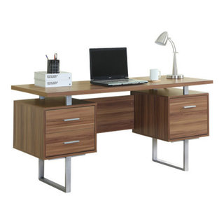 60" Silver Metal Computer Desk - Contemporary - Desks And Hutches - by Monarch  Specialties | Houzz