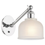 Innovations Lighting - Innovations 317-1W-PC-G411 1-Light Sconce, Polished Chrome - Innovations 317-1W-PC-G411 1-Light Sconce Polished Chrome. Collection: Ballston. Style: Industrial, Modern Contempo, Restoration-Vintage, Transitional. Metal Finish: Polished Chrome. Metal Finish (Canopy/Backplate): Polished Chrome. Material: Steel, Cast Brass, Glass. Dimension(in): 12. 25(H) x 5. 5(W) x 12. 75(Ext). Bulb: (1)60W Medium Base,Dimmable(Not Included). Maximum Wattage Per Socket: 100. Voltage: 120. Color Temperature (Kelvin): 2200. CRI: 99. 9. Lumens: 220. Glass Shade Description: White Dayton. Glass or Metal Shade Color: White. Shade Material: Glass. Glass Type: Frosted. Shade Shape: Dome. Shade Dimension(in): 5. 5(W) x 5. 5(H). Fitter Measurement (Glass Or Metal Shade Fitter Size): Neckless with a 2. 125 inch Hole. Backplate Dimension(in): 5. 3(Dia) x 0. 75(Depth). ADA Compliant: No. California Proposition 65 Warning Required: Yes. UL and ETL Certification: Damp Location.