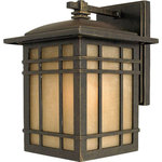 Quoizel Lighting - Hillcrest One Light Wall Lantern Imperial Bronze Linen Glass - A design made for classic Arts & Crafts style homes, but looks great on contemporary or modern homes as well.  The opaque linen glass softens the light, reducing glare and hot spots.* Number of Bulbs: 1*Wattage: 150W* BulbType: * Bulb Included: No