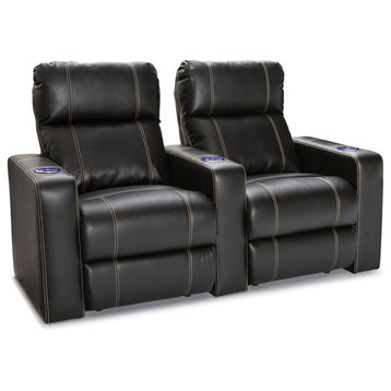 Seatcraft Dynasty Home Theater Seating Leather Gel Power Recline, Row of 2