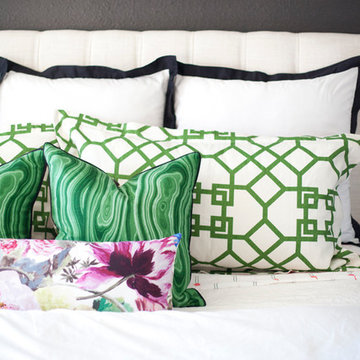 Black, White & Green Bedding