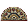 Geometric Bordered and Floral Medallion Rug, Red/Cream/Blue, 2'3" X 3'10" Hearth