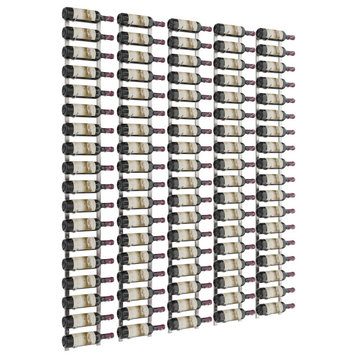 W Series Feature Wall Wine Rack Kit (metal wall mounted bottle storage), Brushed Nickel, 90 Bottles (Single Deep)