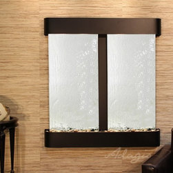Aspen Falls  Wall Fountains with Blackened Copper and Silver Mirror - Products