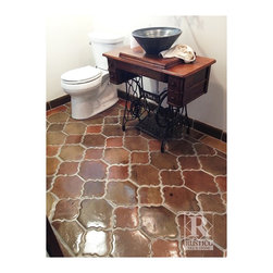 Riviera Pattern Arabesque Manganese Saltillo Tile - Wall And Floor Tile
