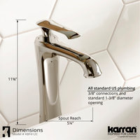 Karran 1-Hole 1-Handle Vessel Faucet With Pop-Up Drain, Chrome