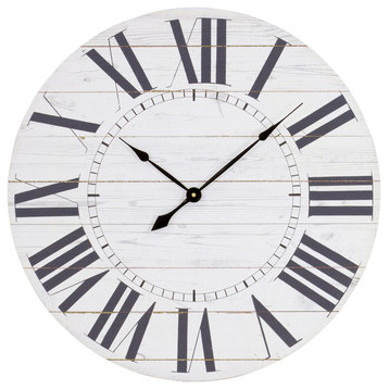 Estelle French Country Wall Clock With Shiplap Face