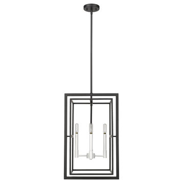 Acclaim Milbank 4-Light Pendant IN20021BK - Black with White Candle Sleeves
