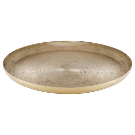 Stovring Round Metal Tray, Gold 16" Diameter