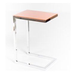 Safari Cee Chrome Side Table | Orange - Coffee Tables