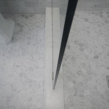 Marble bathroom in Berkeley hills home
