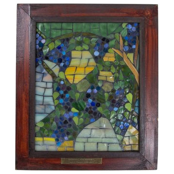 Dale Tiffany M0009SH Snowball Wisteria, 10" Mosaic Art Glass Wall Panel, White