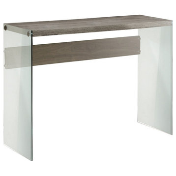 Monarch Contemporary Laminate Accent Table With Brown And Clear Finish I 3055