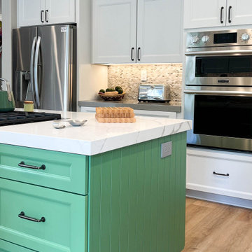 Nature Inspired Kitchen Design | White & Green Cabinetry