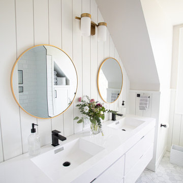 A Bathroom Renovation Brings Light Over Every Clean Lined Tile