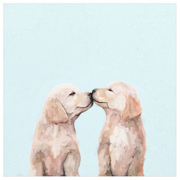 "Best Friend - Golden Pup Kisses" Canvas Wall Art by Cathy Walters
