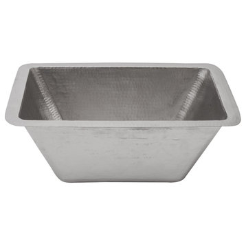 Rectangle Copper Bar Sink in Electroless Nickel With 2" Drain Size, 2"