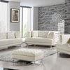 Lucas Velvet Upholstered Sofa, Cream