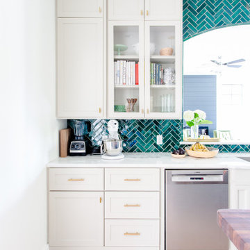 Traditional Modern Herringbone Backsplash
