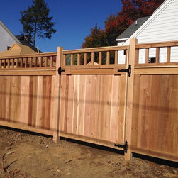 Tongue and Groove with Spindletop - Home Fencing And Gates