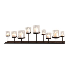 Pedestal Candle Centerpiece With 9 Metal Candle Holders
