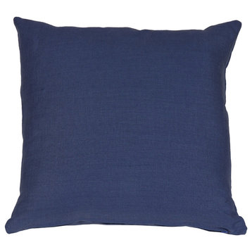 Pillow Decor, Tuscany Linen 20x20 Throw Pillows, Indigo Blue, 20x20