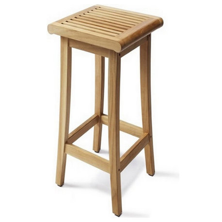 Teak Outdoor Giva Backless Bar Stool