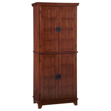Bowery Hill Traditional 4-Door Wood Pantry in Cottage Oak Brown