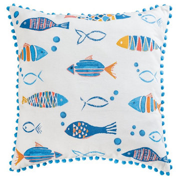 Elk Lighting Straia Schools 20X20 Pillow Cover Only, Multi and Blue