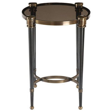 Uttermost Thora Brushed Black Accent Table, 24731