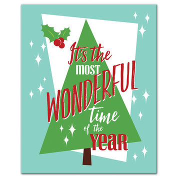 Midcentury Modern Most Wonderful Time of the Year 16x20 Canvas Wall Art