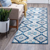 Peoria Traditional Floral Dark Blue Runner Rug, 2'x10'