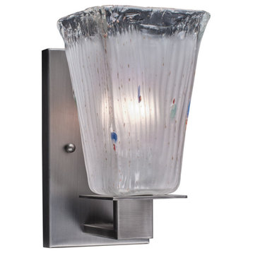 Apollo 1-Light Wall Sconce, Graphite/Frosted Crystal