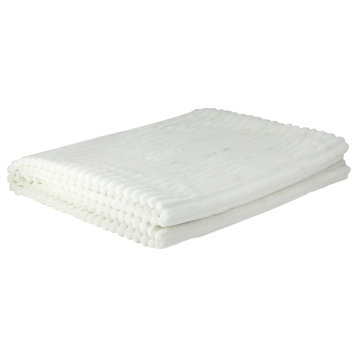 Cream White Ultra Plush Micro Fleece Throw Blanket 50" x 60"
