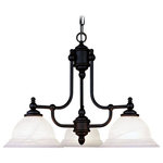 Livex Lighting - Livex Lighting 4253-04 North Port - 3 Light Chandelier - 24 Inches wide by 18 In - This chandelier brings a clean transitional luminaNorth Port 3 Light C Black White AlabasteUL: Suitable for damp locations Energy Star Qualified: n/a ADA Certified: n/a  *Number of Lights: 3-*Wattage:100w Medium Base bulb(s) *Bulb Included:No *Bulb Type:Medium Base *Finish Type:Black