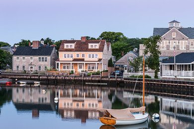 Gray two-story wood gable roof photo in Boston
