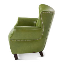 green leather chair