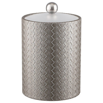 San Remo 2 qt Tall Ice Bucket Lucite Lid, Silver