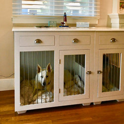 Large Split Double Kennel with Drawers - Dog Kennels And Crates