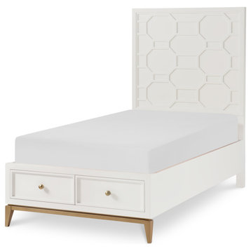 Chelsea by Rachael Ray Complete Panel Bed With Storage Footboard, Twin