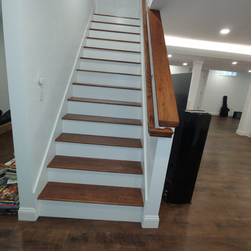 Hardwood Stairway and Basement Remodeling Project - Ashland MA