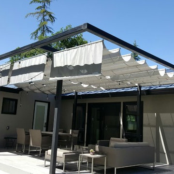 A custom frame featuring 3 rows of 5’X18’ of Infinity Canopy Metallica Platinum