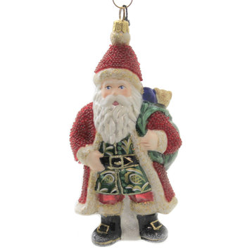 Joy To The World Galician Santa With Presents Ornament Red Bead Metzler Bros