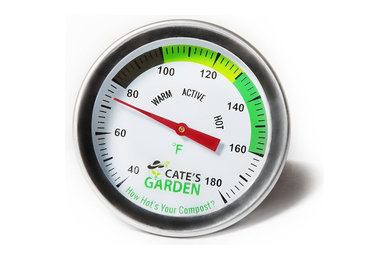 Compost Thermometer - Cate's Garden Premium Stainless Steel Bimetal Thermometer